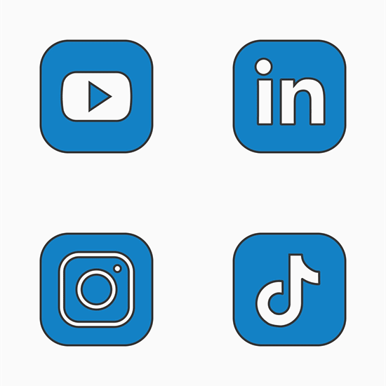 an animatation of dancing social media logos